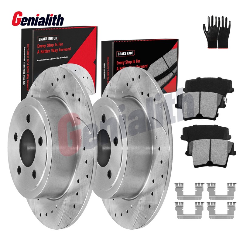 RWD Rear Drilled Rotor Ceramic Brake Pad For 2006-2020 Dodge Charger Challenger