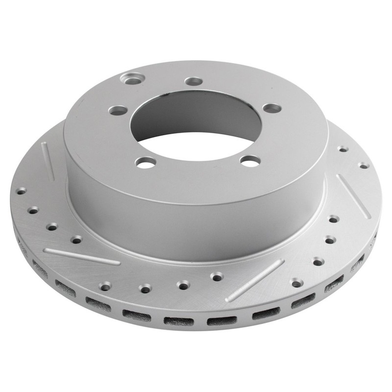 TRQ Performance Brake Rotor Drilled Slotted Coated Rear Pair for Mitsubishi gallery