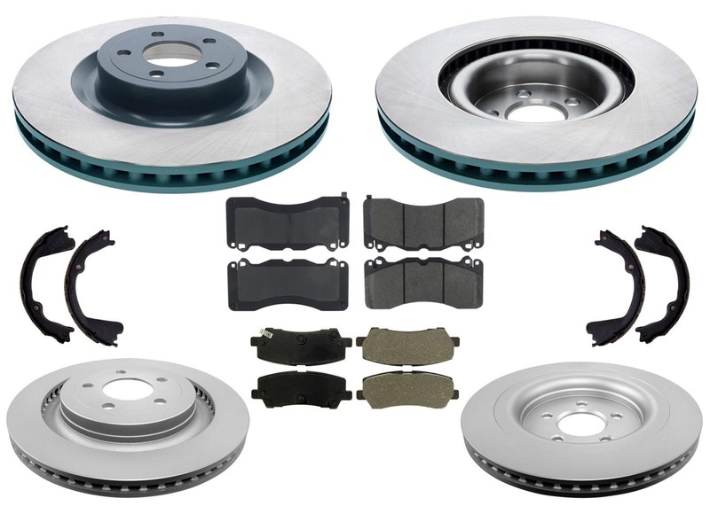 F&R Coated Disc Brake Rotors & Pads fits Ford Mustang GT 6 Piston 380MM 2015-23