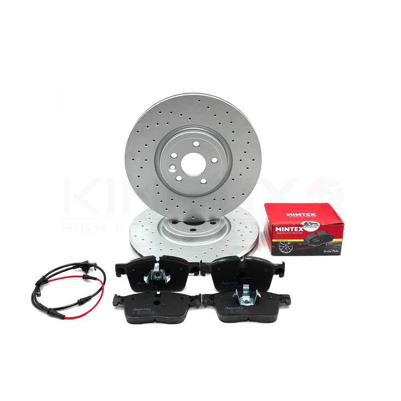 FOR JAGUAR XF X260 2.0 AWD 2018- CROSS DRILLED FRONT BRAKE DISCS PADS 350mm 18*