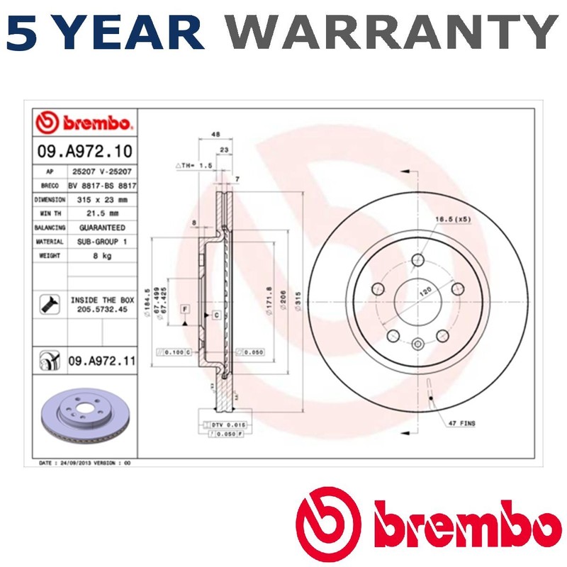 Brembo Rear Brake Discs Fits Vauxhall Insignia 2008-2017 + Other Models #2 gallery