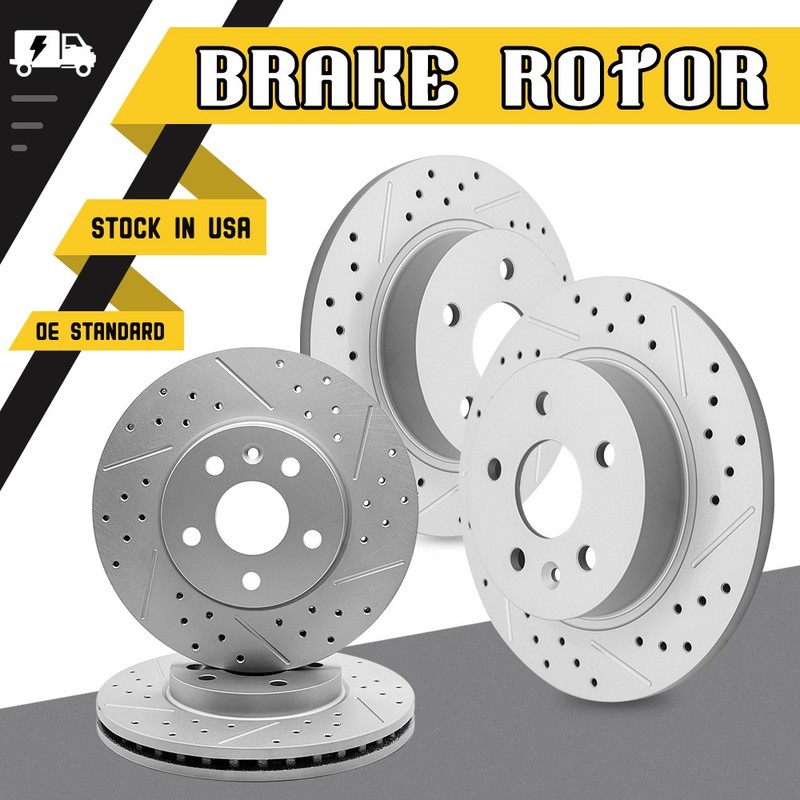For 2011 - 2015 Chevy Cruze Limited 2013-2016 Sonic Front & Rear Drilled Rotors