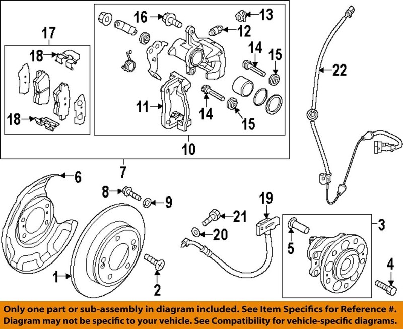 KIA OEM 21-22 Soul Rear Suspension Brake Components-Rotor 58411B2500