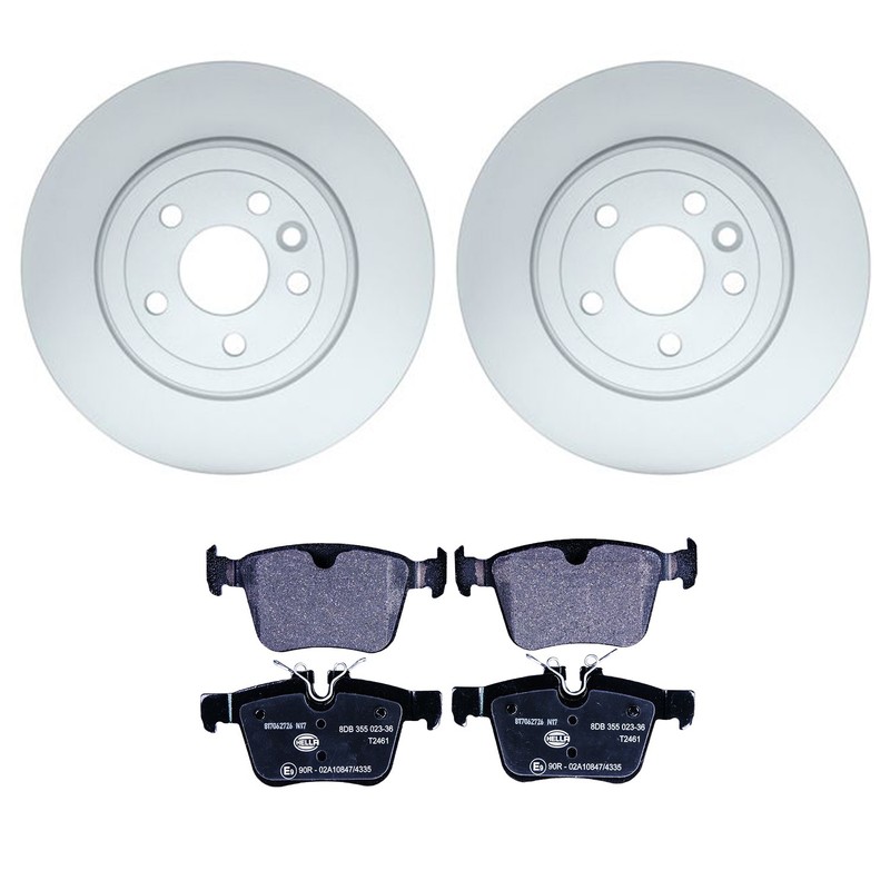 Hella Rear Rotors Low-Met Disc Brake Pad Kit For Range Rover Evoque 2016-2019