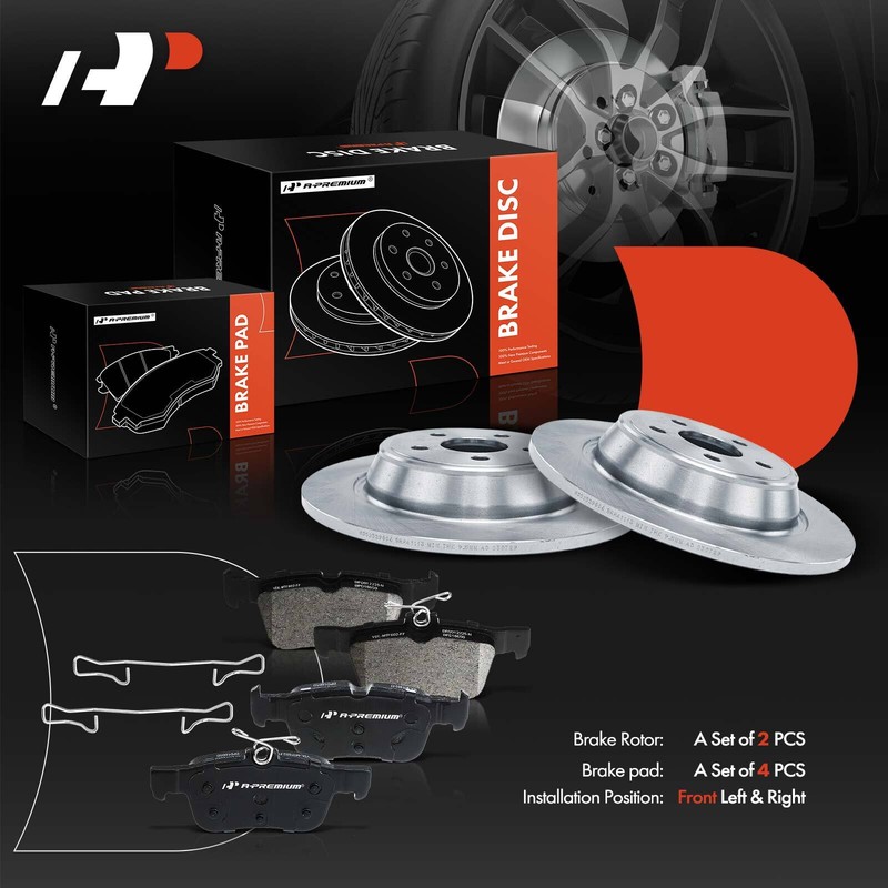 Rear Side Disc Brake Rotors + Brake Pads for Ford Edge Fusion Lincoln MKX MKZ gallery