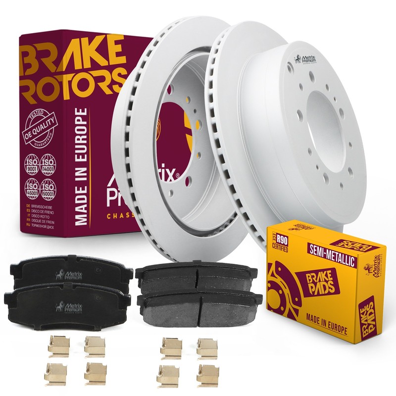 Rear Disc Brake Pad Set & Brake Rotor Kit for LX570 Land Cruiser Tundra Sequoia