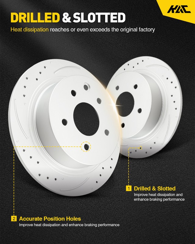 31479 537 Rear Disc Rotors + Brake Pads for Honda Accord 2005-2007 3.0L gallery