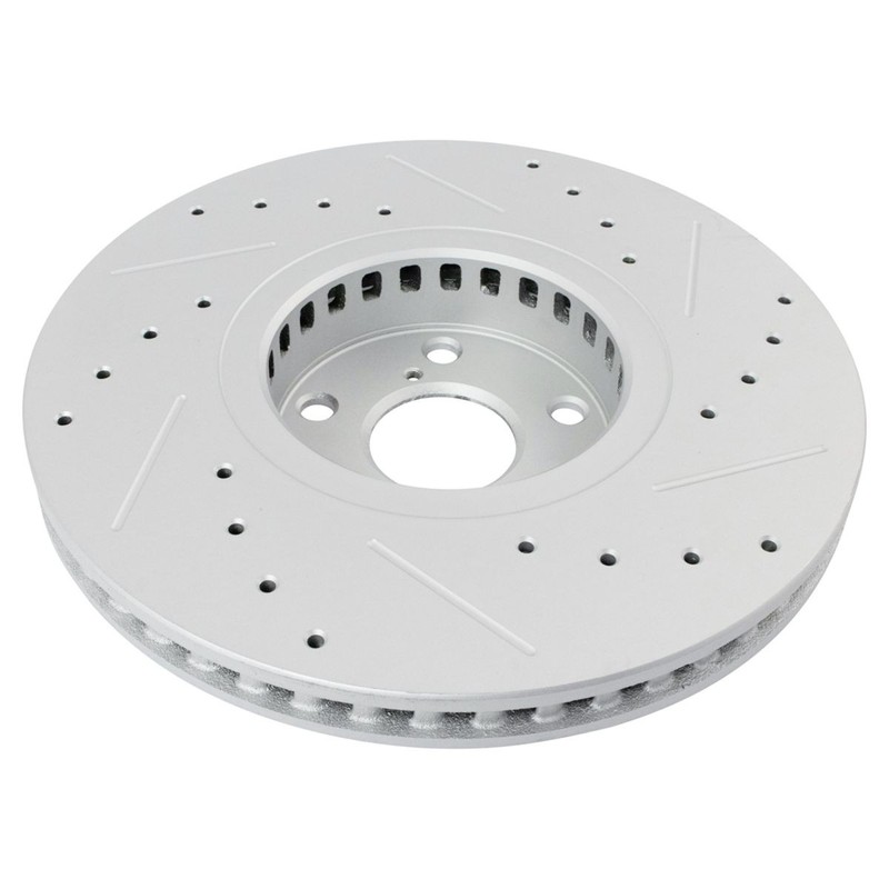 Front Posi Ceramic Brake Pad & Performance Drilled Slotted Rotor Kit gallery