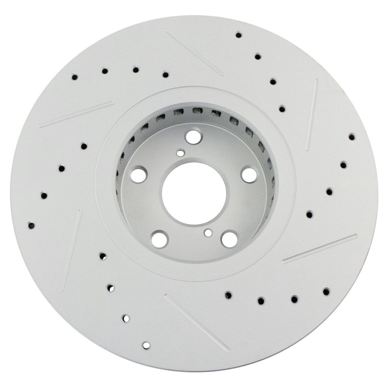 Front Posi Ceramic Brake Pad & Performance Drilled Slotted Rotor Kit gallery