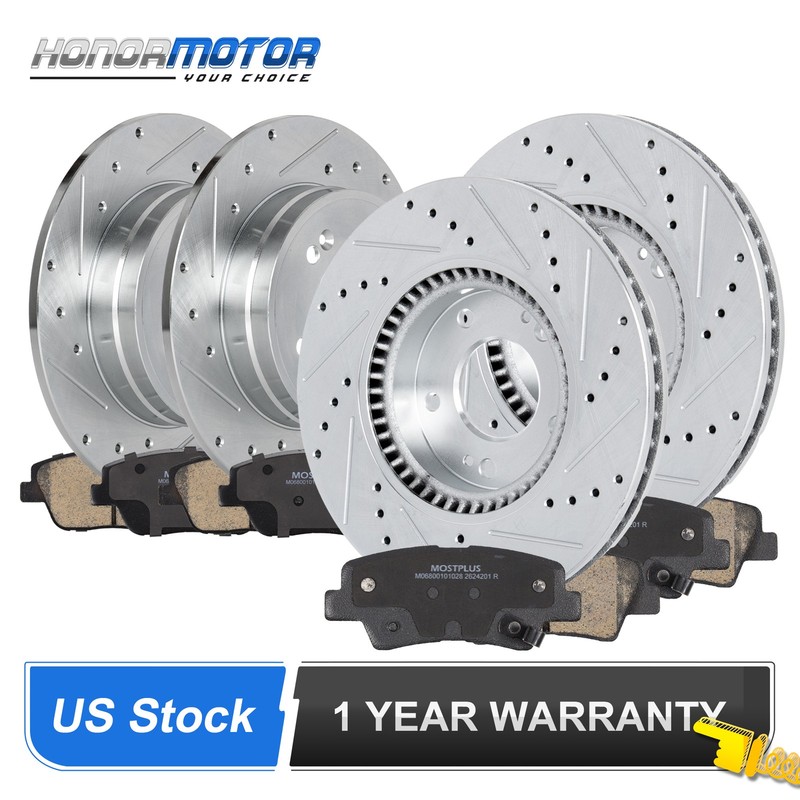 NEW Front+Rear Disc Rotors Brakes Pads Sets for 11-15 Kia Optima Hyundai Sonata