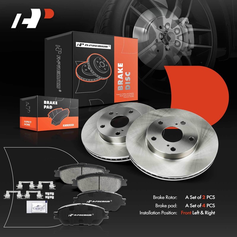 A-Premium Front Side Disc Brake Rotor & Ceramic Padss for Toyota Tacoma 5 Lugs gallery