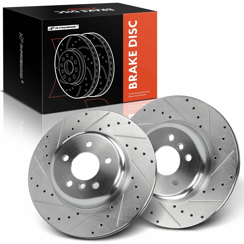 2x Drilled Brake Rotors Front LH & RH for BMW F10 F12 G32 535i 535d 640i xDrive
