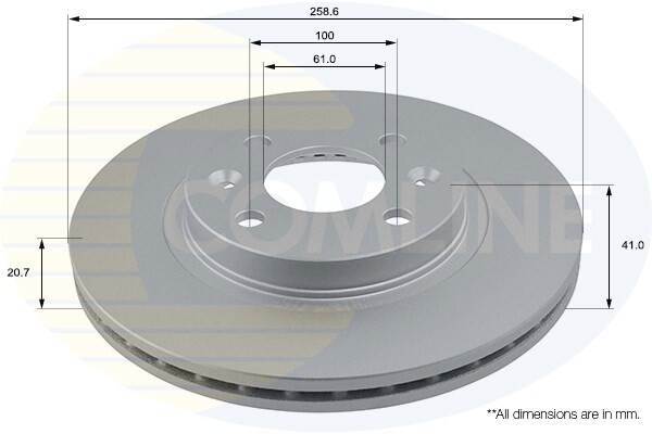 Comline Front Brake Disc Fits Renault Clio Kangoo Dacia Sandero #1 gallery