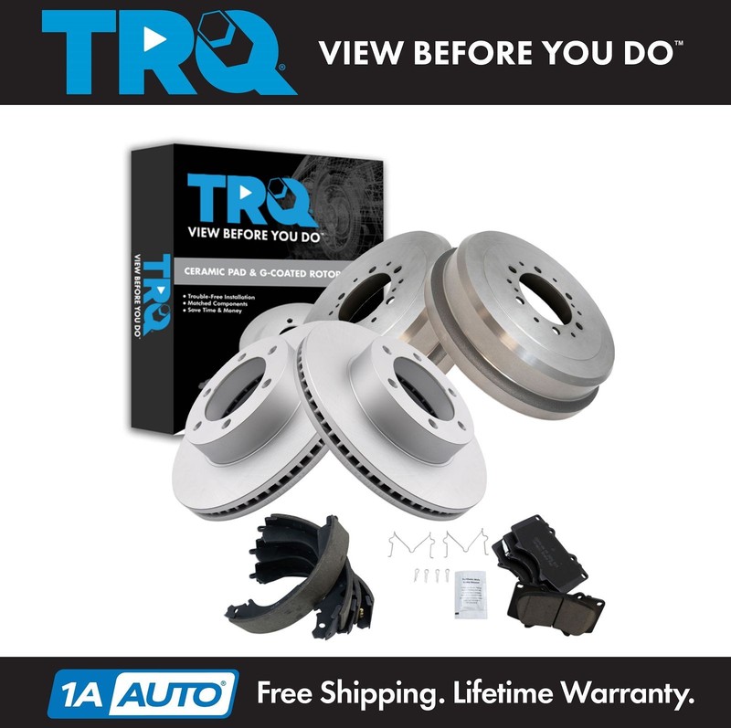 TRQ Front & Rear Brake Pad & Rotor Kit Premium G-Coated Ceramic For 00-02 Tundra
