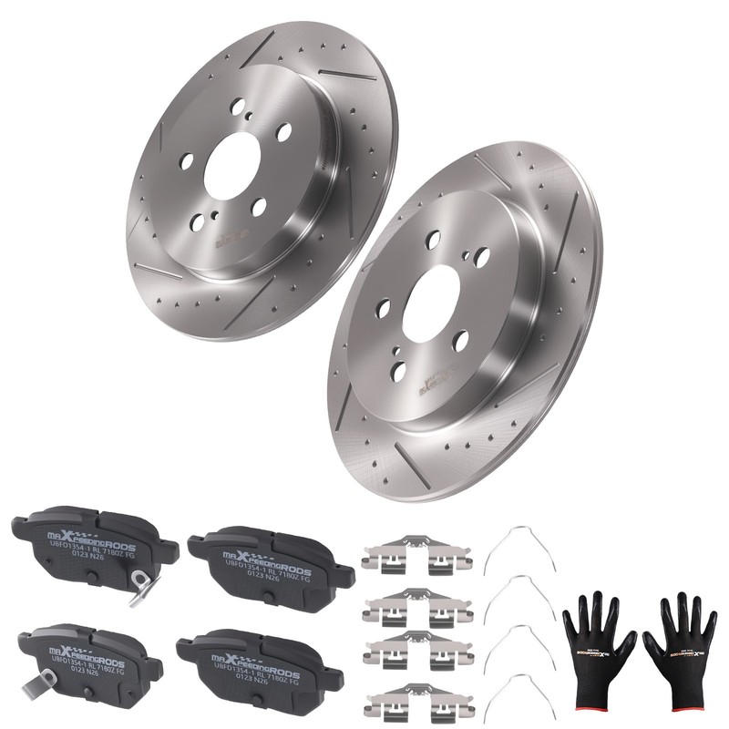 Rear Solid Brake Rotors Ceramic Pads for Lexus CT200h 2011-2017 S55159 D1423