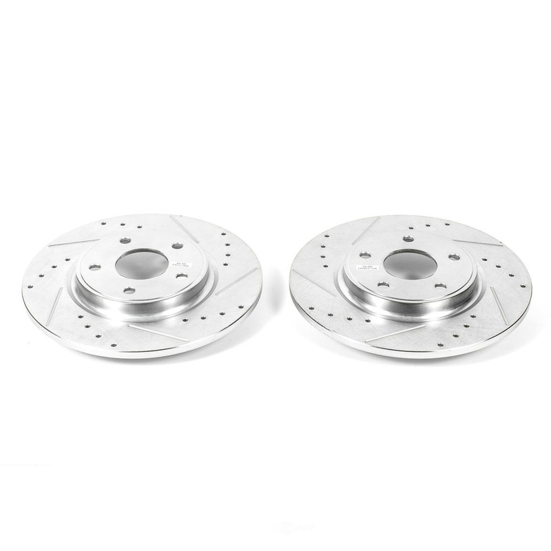 Disc Brake Rotor Set-Rear Drilled, Slotted and Zinc Plated Brake Rotor Pair Rear