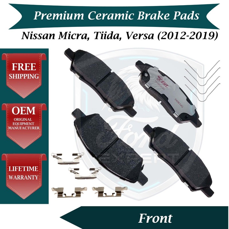 New OE Front Brake Pads For 2012-2019 Nissan Micra Tiida Versa Lifetime Warranty