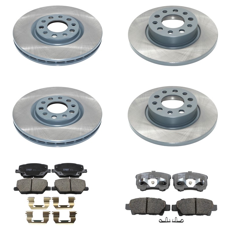DuraGo Front Rear Disc Brake Rotors TRW Ceramic Pads Kit for Compass 2.4L 2017