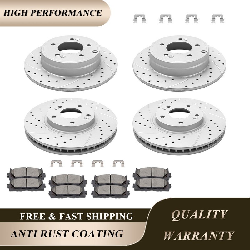 Front Rear Rotors Discs and Brake Pads for 2013 14 15 Hyundai Sonata Kia Optima