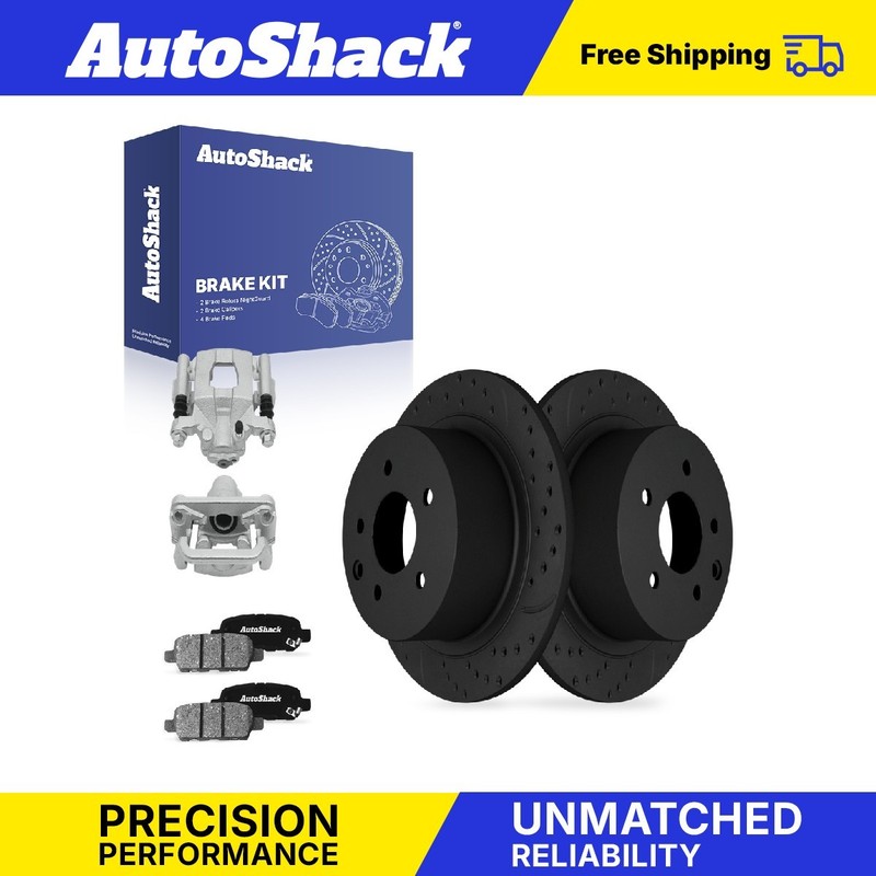 Rear Drilled Slotted Brake Rotors Pads Calipers for Nissan, Altima 2007-2009