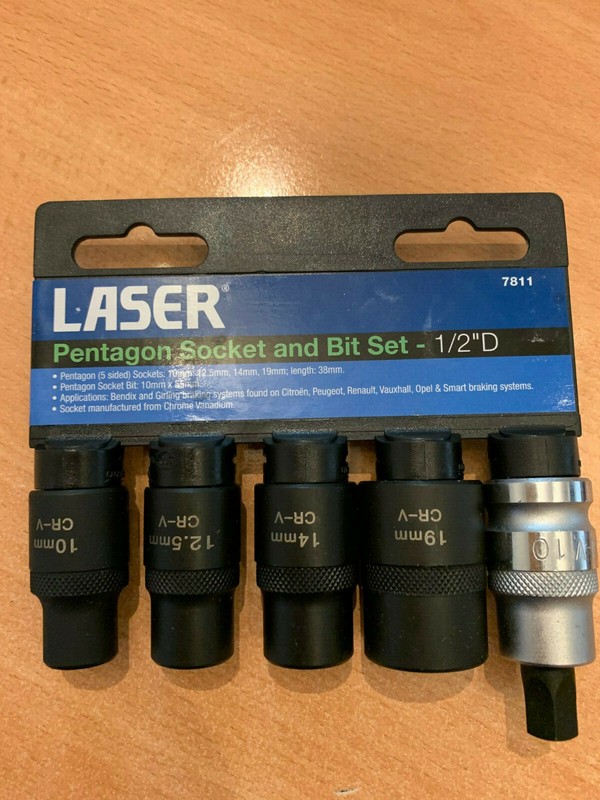 Pentagon Socket And Bit Set 5pc 1/2 Drive FOR Bendix Girling Brakes - 5 Sided - gallery