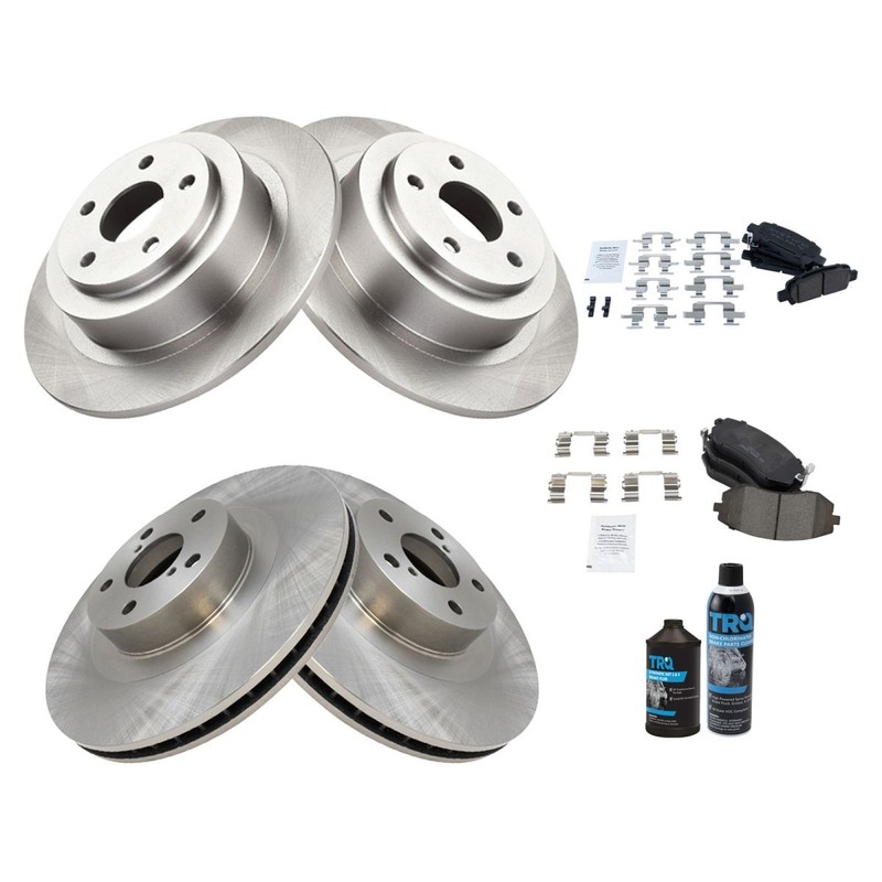 Front & Rear Premium Ceramic Brake Pad & Rotor Kit w/Chemicals for Subaru