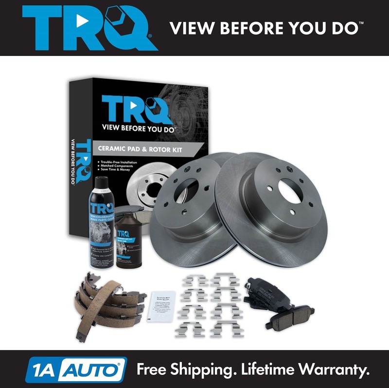 TRQ Rear Ceramic Brake Pad & Rotor Kit Fits 2009-2019 Nissan Maxima