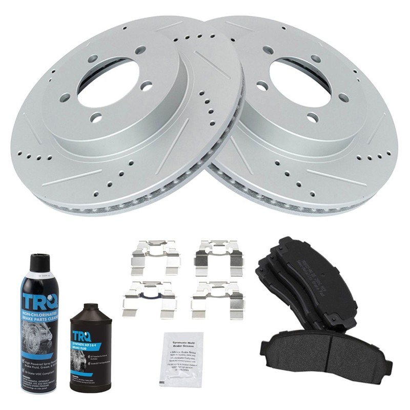 Front Performance & Brake Rotor & Metallic Pad Kit w/Chemicals