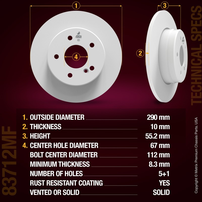 Rear Disc Brake Rotor Set for 05-11 Mercedes-Benz SLK350 09-11 SLK300 SLK280 gallery