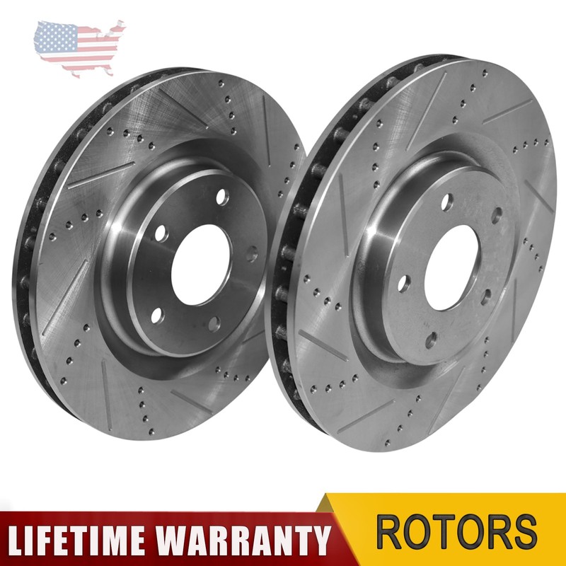 2Pcs 325mm Front Drilled Brake Rotor for Cadillac XLR 2005-2007 Chevy Corvette