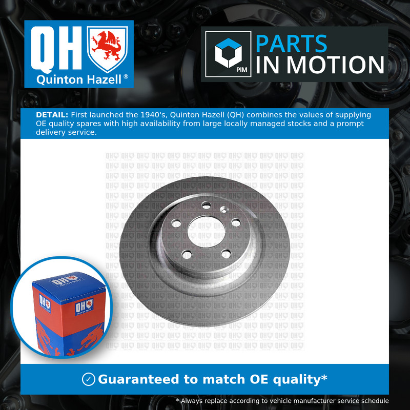 2x Brake Discs Pair Solid fits VOLVO V60 Mk2 2.0D Rear 2018 on 302mm Set QH New