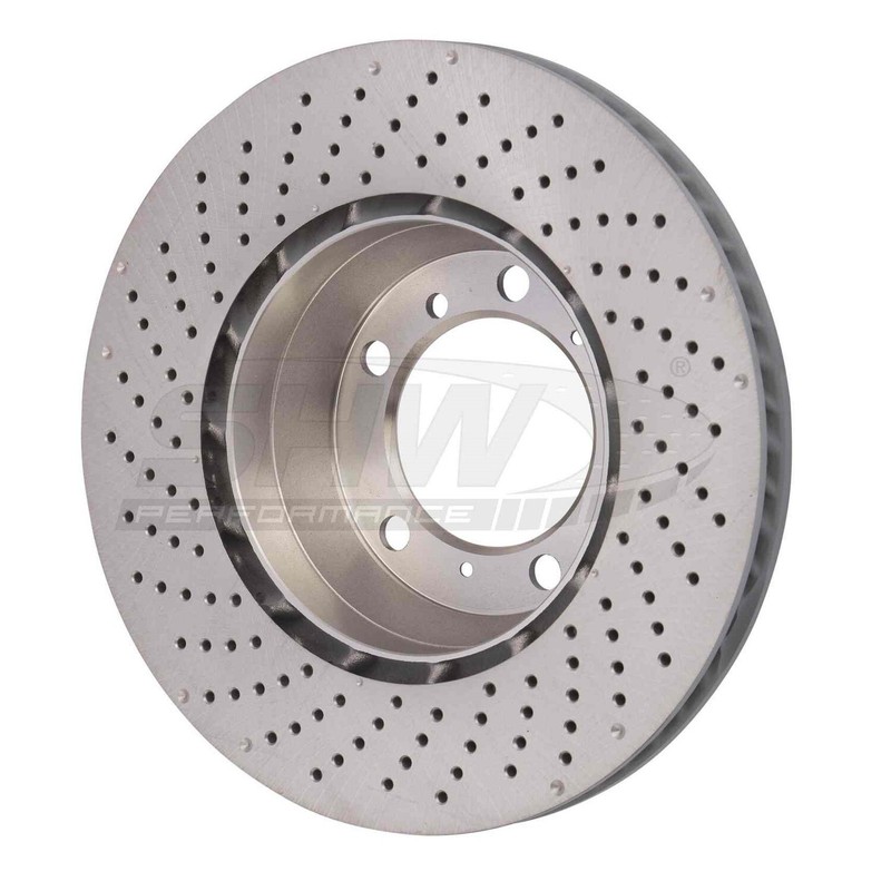 SHW Performance Rear Driver Left Drilled 330mm Disc Brake Rotor for Porsche 911 gallery