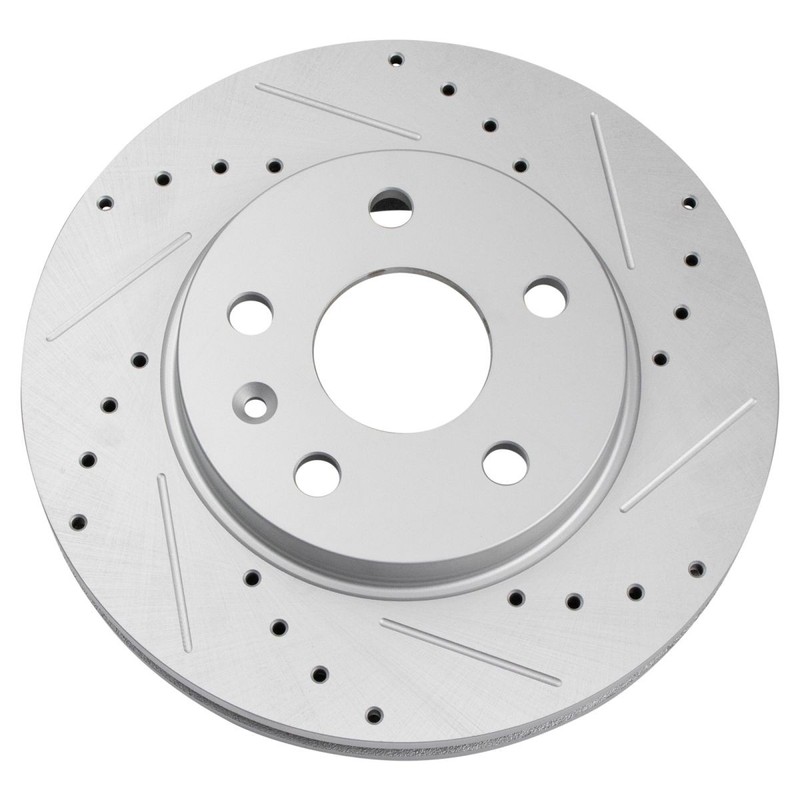 TRQ Performance Front Drilled Slotted Coated Brake Rotor Set for Buick Chevy gallery