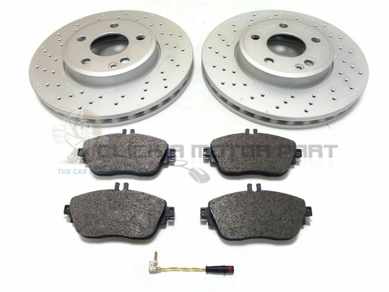 Mercedes CLA220 13-18 Front 2 Drilled Brake Discs Pads Sensor (Check Size 320mm)