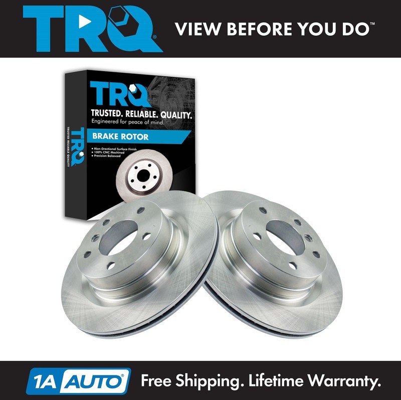 TRQ Rear Disc Brake Rotor LH RH Kit Pair Set of 2 for BMW New