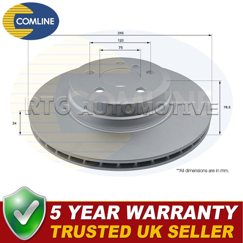 Comline Rear Brake Disc Fits BMW X5 2006-2018 X6 2007-2019 3.0 D 4.4 4.8 #1