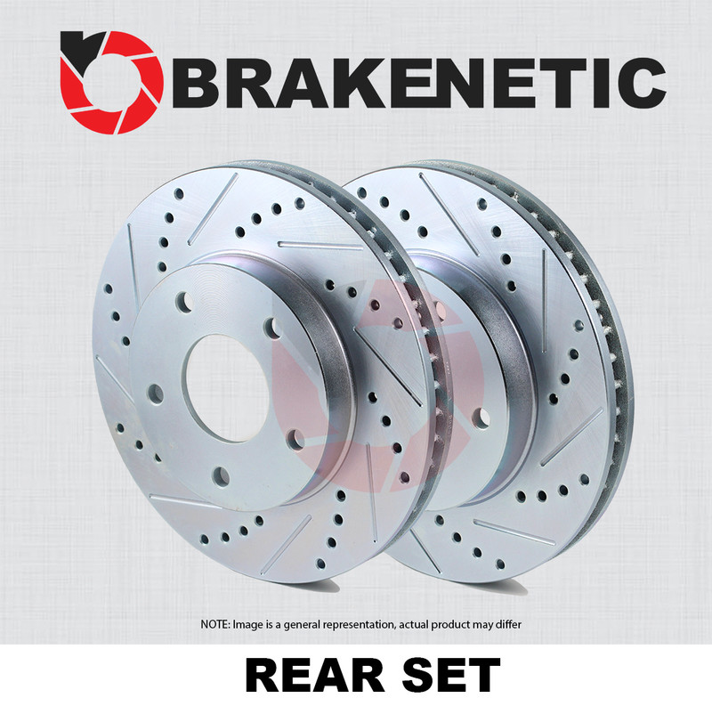 REAR SET BRAKENETIC Sport Drilled Slotted Brake Disc Rotors BNS40040.DS