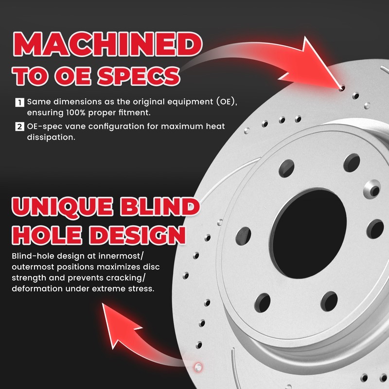 Front Drilled Rotors Calipers + Brake Pads for Ford Expedition F-150 Navigator gallery