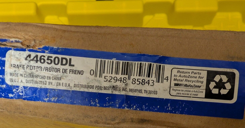 Duralast 44650DL Brake Rotor, New in Open Box (Damaged Box as Shown) gallery