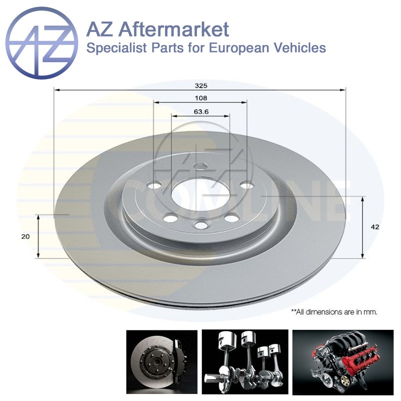 Fits Jaguar F-Pace 2015- XE 2015- XF 2015- I-Pace 2018- AZ Rear Brake Disc #1
