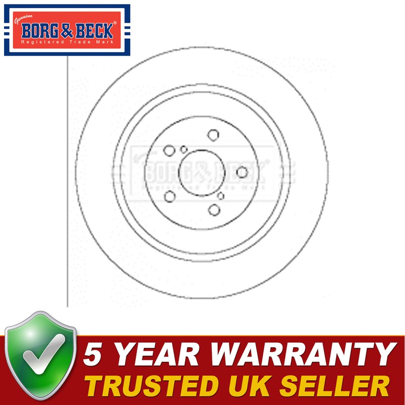 Borg & Beck Rear 1x Brake Disc Fits Subaru Impreza 2001-2004 2.0 26700FE000