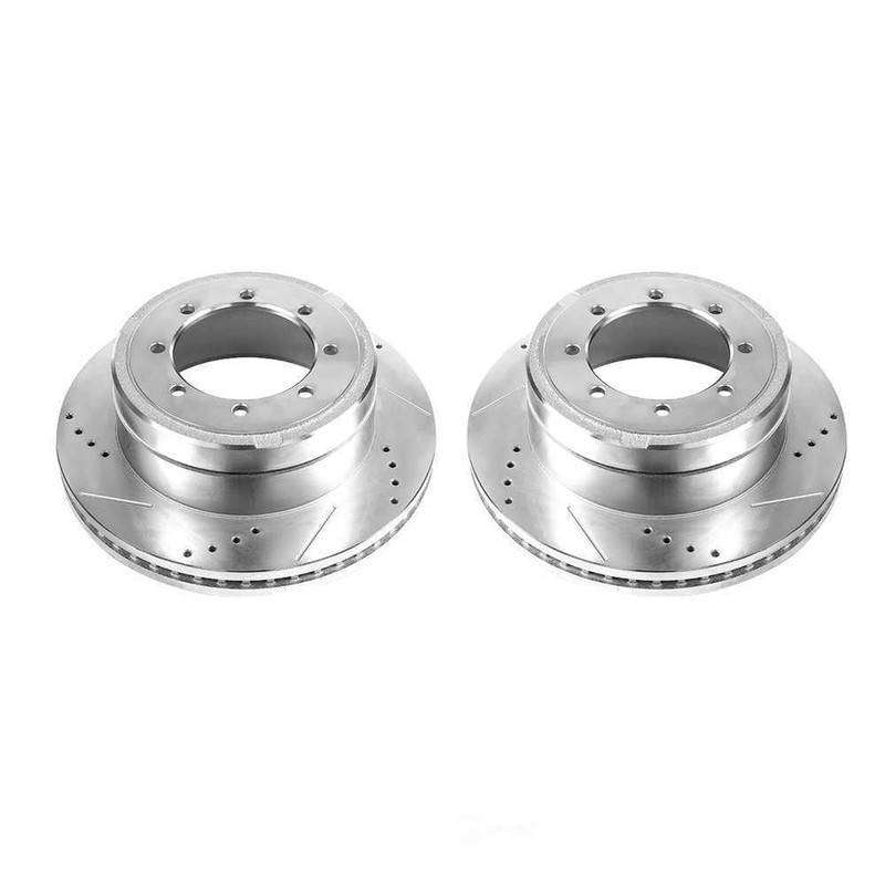 Disc Brake Rotor Set-Rear Drilled, Slotted and Zinc Plated Brake Rotor Pair