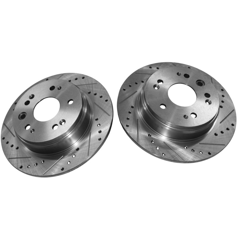 2pcs Drilled & Slottd Brake Rotors for Honda CR-V 2002 2003 2004 L4 2.4L Rear gallery