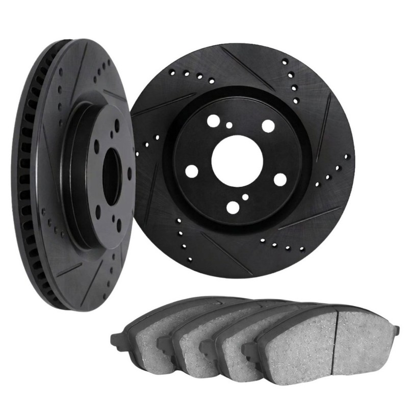 For Subaru WRX STI 2018-2021 Brake Rotor Set | Cast Iron | Black | Vented Rotor gallery