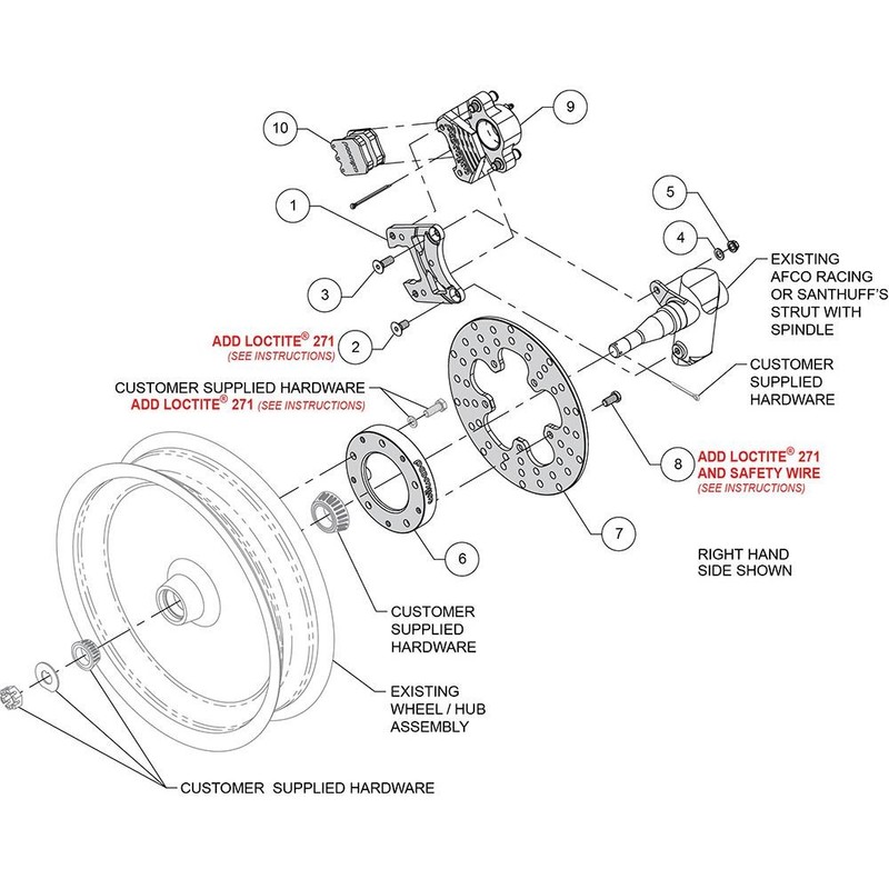 Wilwood 140-16559-D Santhuff Single Floater Front Drag Brake Kit gallery