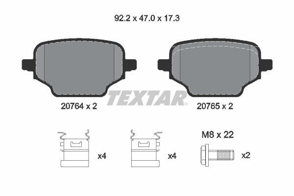 TEXTAR Brake Discs & Pads Rear Fits Citroen Opel Peugeot Toyota Vauxhall gallery
