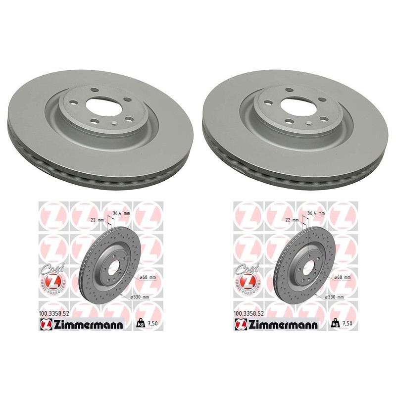 SET-ZCZ100335620-A Zimmermann 4-Wheel Set Brake Discs Front & Rear for Macan Q5