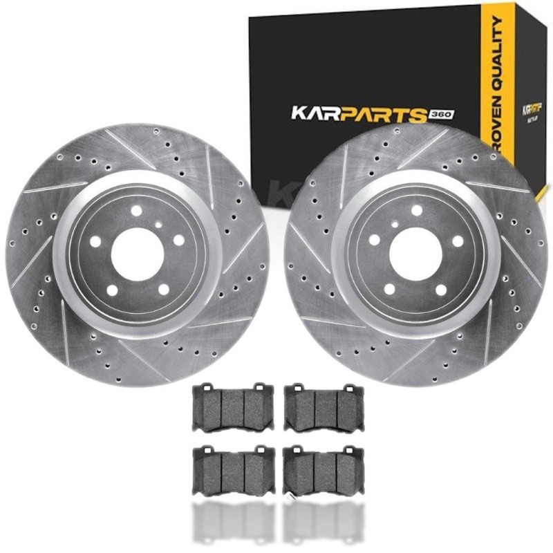 For Infiniti FX50 2009-2013 Rotor Set Silver 5000 Advanced | Drilled and Slotted