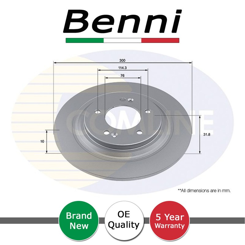 Brake Disc Rear Benni Fits Kia Optima 2010- Niro 2018-2022 58411D4650