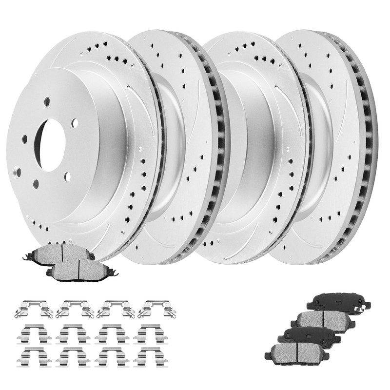 8pc Front Rear Drilled Rotors Brake Pads for Nissan Pathfinder Murano JX35 QX60